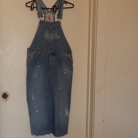 Ottod'Ame Anthropologie Distressed Overall Dress Sz 31 - Picture 1 of 13